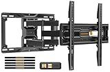Perlegear Full Motion TV Wall Mount for 26-74 inch TVs, Height Adjustable TV Mount, Pre-Assembled Wall Mount TV Bracket with Tool-Free Tilt, Swivel, Fits 16” Studs, 99 lbs, Max VESA 400x400mm, PGMF21