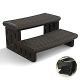Hot Tub Steps, Non-Slip 2 Step Spa Stairs for Outdoor & Indoor, Gray