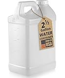 kitchentoolz 2.5 Gallon Water Jug – Water Container Heavy-Duty HDPE Carboy for Automotive Used Oil Container & Liquid Storage – 10 Liter Water Jugs with Secure Lid – Made in USA