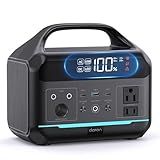 DARAN Portable Power Station 300W, 192Wh LiFePO4 Battery Backup, Solar Generator with 2 AC Outlets, USB-C PD 60W, LED Light, Lightweight Power Bank for Camping, RV, Travel, Home Emergency