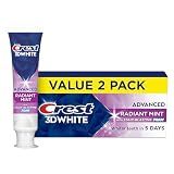 Crest 3D White Advanced Teeth Whitening Toothpaste, Radiant Mint, 3.3 oz, Pack of 2