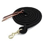Weaver Equine Performance Lead Rope, Black, 10' Horse Cowboy Rope with Brass Plated Snap, Soft Comfort Grip, Barn Horse Tack for Daily Use