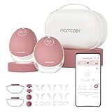 Momcozy Breast Pump Hands Free Upgraded Mobile Flow | M9, App Discreet Control with Personalized Multi-Modes & 15 Levels, Wearable Breast Pump 24mm, 2 Pack Cozy Red