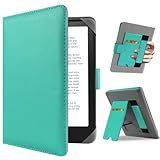 HoYiXi Universal Case for 7 inch Kindle Paperwhite/Colorsoft 2024 Compatible with 6.8" Paperwhite Kobo Clara HD/Kobo Clara 2E eReader Protective Cover with Foldable Stand Built-in Pocket,Cyan