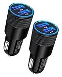 Car Charger, [2Pack/3.4a] Fast Charge Dual Port USB Cargador Carro Lighter Adapter for iPhone 15 14 13 12 11 Pro Max X XR XS 17 Plus 16, iPad, Samsung Galaxy S23 S22 S21 S25 Plus S7 j7 S10e S9 Note 8