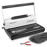 MAKEASY Coil Spiral Binding Machine 4:1 pitch - Manual Hole Punch - Electric Coil Inserter - Adjustable Side Margin - for Letter Size/A4/A5, Comes with 1 Box 5/16'' Plastic Coil Binding Spines & Plier