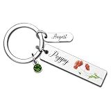 August Birthday Gifts for Women Christmas Gift Poppy Flower Keychains