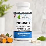 Zenrenu Immunity Quercetin 700 mg Zinc Vitamin C Vitamin D Immune Support Supplement with Curcumin - Easy to Absorb Immunity Supplement, 100 Vegetarian Capsules 50 Day Supply