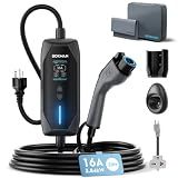 bokman Portable Level 1&2 EV Charger, 16A 20ft, NEMA 6-20P/5-15 Adapter