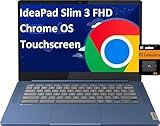 Lenovo IdeaPad Slim 3 14" Chromebook Laptop (14" FHD Touchscreen, 8-Core MediaTek Kompanio 520, 4GB RAM, 128GB(64GB eMMC+64GB SD)), Webcam, 13.5-Hrs Long-Battery Life, IST Card, Chrome OS, Abyss Blue