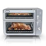 Ninja Air Fryer & Toaster Oven | Double Stack XL | Countertop Oven | 12-in-1 Fits 4.5lb Chicken & 6lbs of Wings | SmartFinish Cook 2 Different Meals at the Same Time | Stainless Steel | DCT601