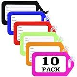 Sodsay 10 Pack Luggage Tag Bright Luggage Tags for Suitcases Bag Tags Name Tags for Kids Travel Accessories Must Haves by Sodsay (Colorful)