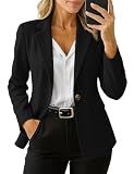 GoMamee Women's Long Sleeve Black Blazer Business Casual Suit Jacket