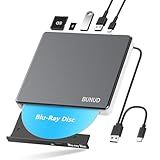 External Blu Ray CD DVD Drive, USB 3.0 Type C Blu ray Burner BD Player Read/Write Portable Bluray Drive Slim Optical Blue Ray CD DVD Reader for Laptop PC Windows 11 MacBook Pro Air Desktop Linux OS