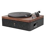 Stack Stone DS07 High Fidelity Vinyl Record Player with Built-in Speakers, All in One Vintage Belt Drive Wooden Turntable with Magnetic Cartridge, Ti Amplifiers, Bluetooth, RCA Output, Auto Off