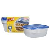 Glad GladWare XL Square Food Storage Containers, 104 Oz, 3 Count