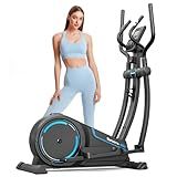 Dripex Elliptical Exercise Machine, Hyper-Quiet Magnetic Elliptical Machine for Home, Elliptical Training Machines with 16 Levels Resistance, 8KG Flywheel, Pulse Sensor, 15.3IN Stride (Metallic)