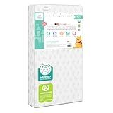 Delta Children - Disney Winnie the Pooh Crib & Toddler Mattress - Dual-Sided - Waterproof - GREENGUARD Gold Certified - Non-Toxic - Lightweight - Made in USA - Sustainable Fiber Core - 52"L x 27.5"W