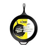 Lodge Pre-Seasoned Cast Iron Skillet, Easy-Grip Handle, 15 Inches
