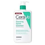 CeraVe Foaming Facial Cleanser, Daily Face Wash for Oily Skin, Hyaluronic Acid + Ceramides + Niacinamide, Fragrance Free & Paraben Free, Non-Drying Oil Control Face Wash, 19 Fluid Ounce