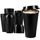 MiraFure Plastic Reusable Coffee Cups with Lids, 15 Pack