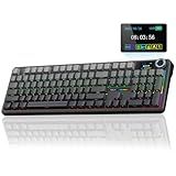 AULA F108 PRO - Wireless Mechanical Keyboard with Screen & Knob,Full Size Keyboard with 8000mAh Battery,Pre-lubed Switches,Side Printed PBT Keycaps,RGB Backlit Hot Swappable Custom Gaming Keyboards