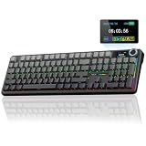 AULA F108 PRO - Wireless Mechanical Keyboard with Screen & Knob,Full Size Keyboard with 8000mAh Battery,Pre-lubed Switches,Side Printed PBT Keycaps,RGB Backlit Hot Swappable Custom Gaming Keyboards