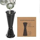 A Bar Above Premium Japanese Jigger, with 8 Measurements Inside, Professional and Heavy-Duty, 304 Stainless Steel Cocktail Double Jiggers, for Bartending, 1 Jigger, Black