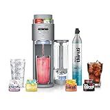 Ninja Thirsti Max Custom Hydration System, Soda Maker, Sparkling Water Maker, Custom Still & Sparkling Drinks, Compact Design, With 60L CO₂ Cylinder & Flavored Water Drops, Silver WC2002