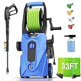 Commowner Pressure Washer 5000PSI Power Washers Powered with 33ft Pressure Hose, 4 Nozzle and Foam Cannon, powerwashers for Home, Cars, Fences, Patio, Blue