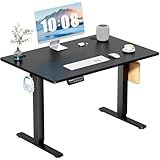 DUMOS 40 Inch Electric Standing Desk Height Adjustable, Sit to Stand Up Computer Workstations Work PC Table Home Office Study Writing Gaming Desks with Memory Presets for Walking Pad, Bedroom, Black