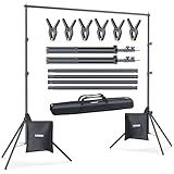 LINCO Lincostore Backdrop Stand for Parties Kit 10x7 ft Adjustable Back Drop Photography Studio Photo Background Support System with Clamps, Sand Bag, Carrying Bag 4172 4174 (10x7 ft)