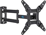 Pipishell Full Motion TV Monitor Wall Mount Bracket Swivel Tilt Extension Rotation for Echo Show 21/15 and Most 13-42 Inch LED LCD Flat Curved Screen TVs & Monitors, Max VESA 200x200mm up to 44lbs