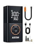 AstroAI L7 Tire Inflator Portable Air Compressor Cordless Mini Bike Pump with Digital Dual Values Display, 150 PSI Car Tires Air Pump with LED Lights&Pressure Gauge for Auto, Motorcycles, Bikes, Balls
