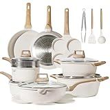 CAROTE Pots and Pans Set, Nonstick Cookware Sets, 21pcs Induction Cookware Kitchen Set Non Stick Cooking Set w/Frying Pans & Saucepans (PFOS, PFOA Free)
