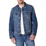 Amazon Essentials Men's Heavyweight Low Stretch Regular-Fit Denim Jacket, Chest Patch Pockets, Stone Medium Wash, X-Large