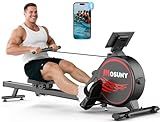 Rowing Machines for Home, 16-Level Adjustable Resistance, Magnetic Rowing Machine with App Supported, 350 lbs Weight Capacity, Upgraded Dual Slide Rails with Data Display Screen