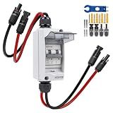 HCOVTXR Solar Panel Disconnect Switch 30A 1000V DC PV Disconnect Switch with Solar Cable, IP65 Outdoor Solar Circuit Breaker for Solar Panels Home Battery Systems(30A 1000V)