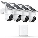 aosu Security Cameras Outdoor Wireless, 4 Cam-Kit, No Subscription, Solar-Powered, Home Security Cameras System with 360° Pan & Tilt, Auto Tracking, 2K Color Night Vision, Easy Setup, 2.4 & 5GHz WiFi