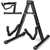 CAHAYA Folding A-Frame Guitar Stand Metal Stand Universal for All Guitars