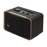 JBL Authentics 200 - Retro Style Smart Home Speaker with Built in Wi-Fi, Bluetooth and Voice Assistants, Alexa and Google Assistant, Multi-Room Playback, Automatic self tuning (Black/Gold)