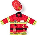 Melissa & Doug Fire Chief Role Play Costume Dress-Up Set, Pretend Play Firefighter Outfit with Realistic Accessories for Kids and Toddlers Ages 3+