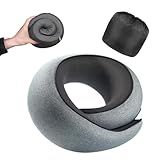 Optixion Travel Pillow, 100% Pure Memory Foam Neck Pillow for Airplanes, Comfortable Breathable Cover, Travel Essentials for Plane, Car, Train and Home, Gray