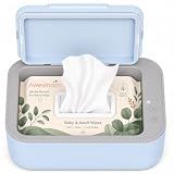 Awesmom Wipe Warmer for Baby & Adult Wet Wipes, Large Capacity Diaper Wipes Dispenser, 3-Level Adjustable Temperature, Silent & Even Heating, Blue