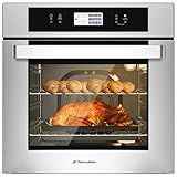ThermoMate 24 Inch Electric Wall Oven, ETL Certified, 2.6 Cu.Ft. Convection Ovens with 12 Functions, 3D Heating, 3100W, Sensor Touch Control, Safety Lock, Stainless Steel