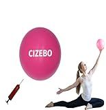 CIZEBO Small Exercise Ball for Between Knees, 6 inch Pilates Ball with Pump, Mini Yoga Core Ball Physical Therapy, Pink