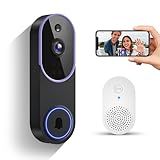 KyraNexo Smart 1080p Video Doorbell Camera with Doorbell Receiver, Live View, AI Human Detection, 2-Way Audio, Night Vision, Cloud Storage (Sold Separately), 2.4G WiFi