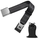 Coolrunner Air Travel Seat Belt Extender Strap for Comfort, Adjustable 7–32" Seat Belt Extension for Flights Fits Most(not Southwest), Black (Not for Automotive Use)