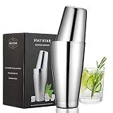 Plat Star Boston Cocktail Shaker Set, Weighted 28oz Unweighted 18oz Shaker Tins, 304 Stainless Steel Leak-Proof Drink Mixer Cup, Metal Bartender Tools for Home Bar & Commercial, Silver