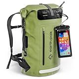 Earth Pak Waterproof Backpack - Heavy Duty Hiking Backpack - Roll-Top Closure Bag - Cushioned Dry Bag Waterproof Phone Case